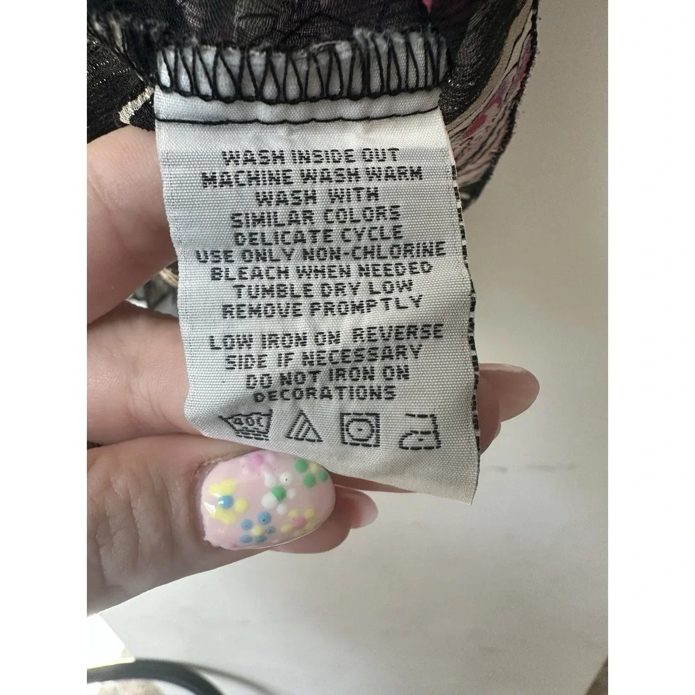 Y2K Mary Kate and Ashley Blouse Sheer Butterfly‎ Juniors Small (6/6x) Sequins